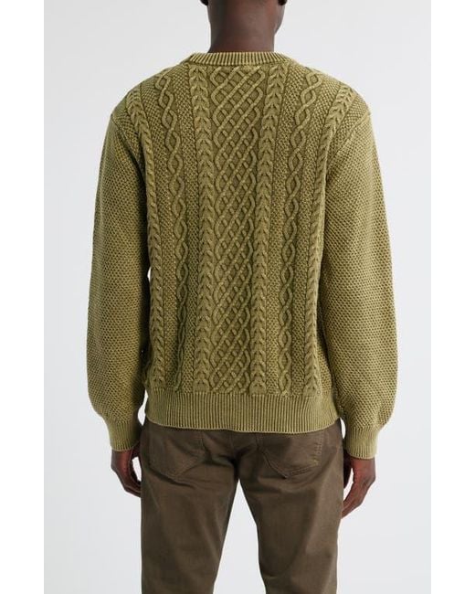 Dark Seas Green Big Sur Mixed Stitch Sweater for men