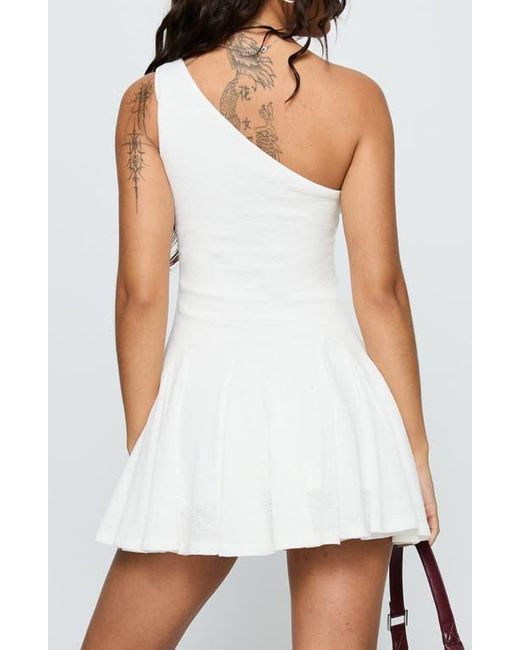 Princess Polly White Writing Vows One-Shoulder Minidress