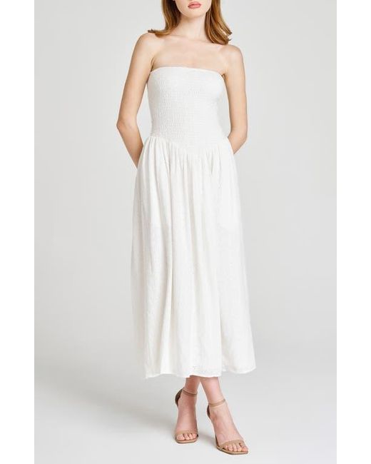 wayf strapless linen blend midi dress Giulia Strapless Linen Blend Midi Sundress (Women)