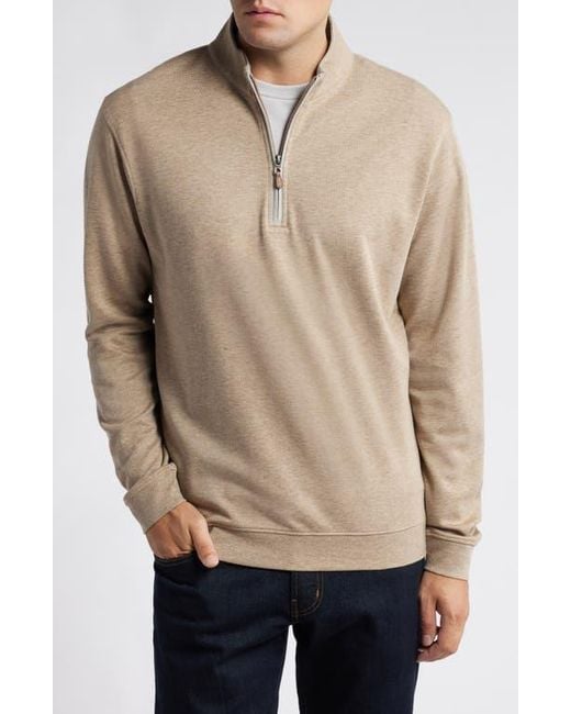 Johnnie-o Natural Sully Quarter Zip Pullover for men