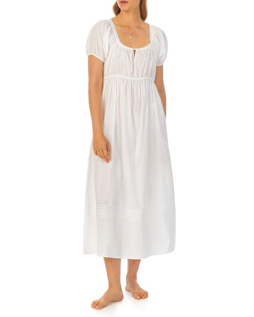 Eileen West White Lace Trim Cotton Lawn Ballet Nightgown