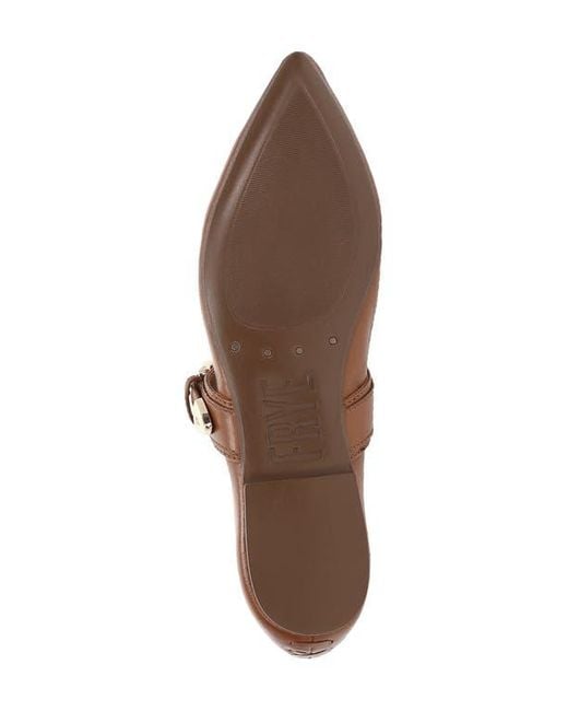 Frye Brown Heather Pointed Toe Mary Jane Flat