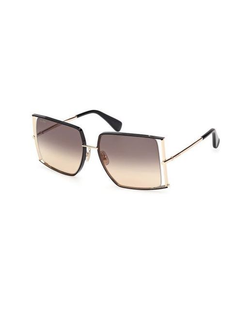 Max Mara Pink 68Mm Gradient Oversize Rectangular Sunglasses