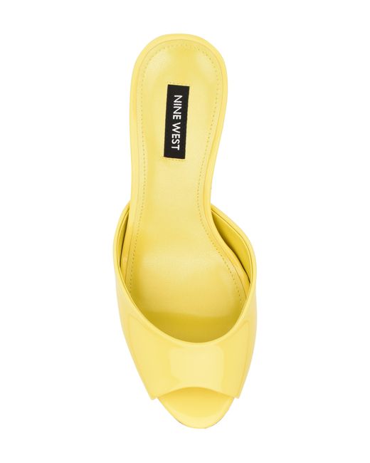 Nine West Yellow Luvlie Kitten Heel Slide Sandal