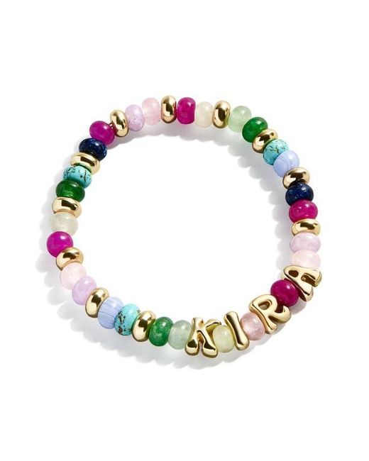 BaubleBar Green Semiprecious Custom Beaded Stretch Bracelet