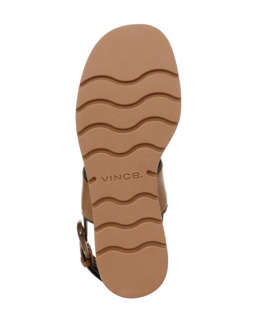 Vince Brown Roma Slingback Platform Wedge Sandal