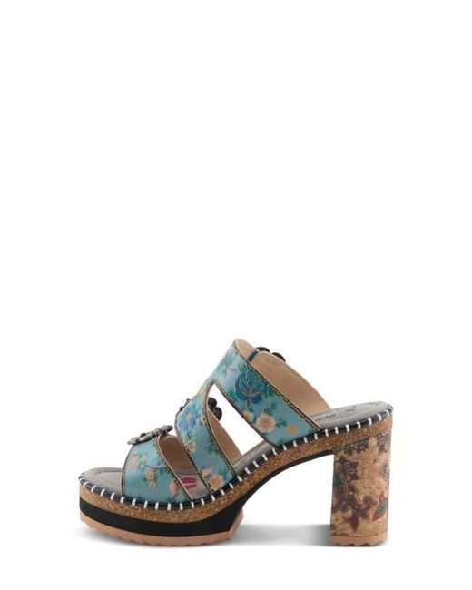 Spring Step Blue Milemarker Platform Slide Sandal
