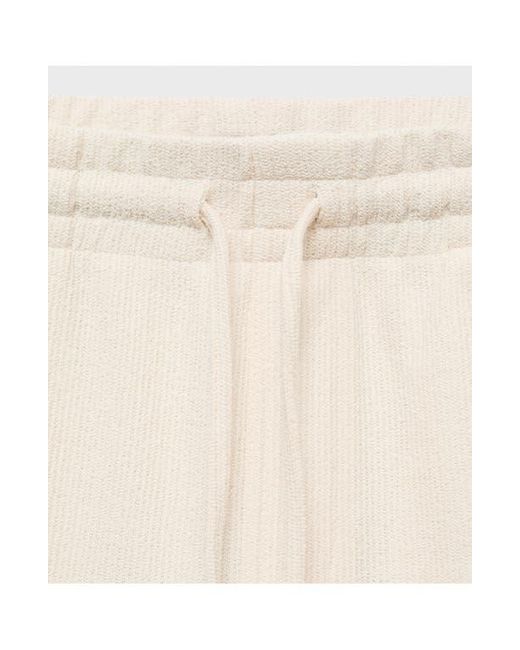 Mango Natural Textured Drawstring Shorts for men