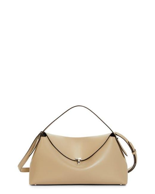 Totême  Natural T-Lock Top Handle Leather Shoulder Bag