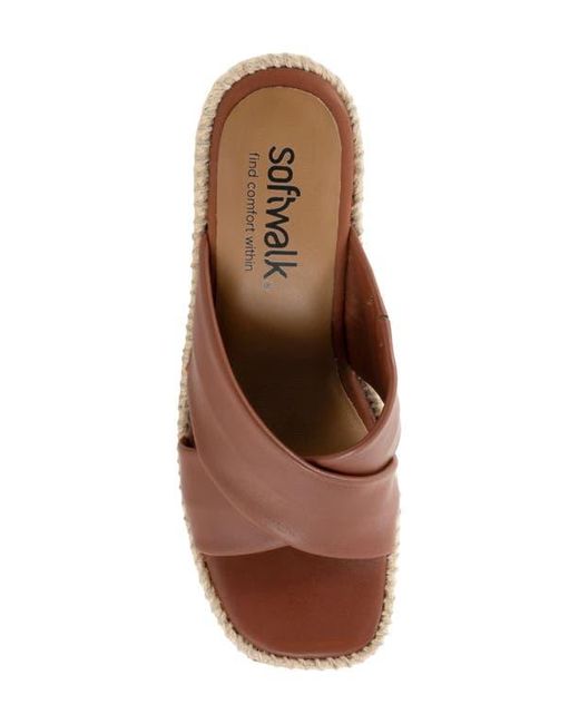 Softwalk® Brown Hastings Espadrille Platform Wedge Slide Sandal
