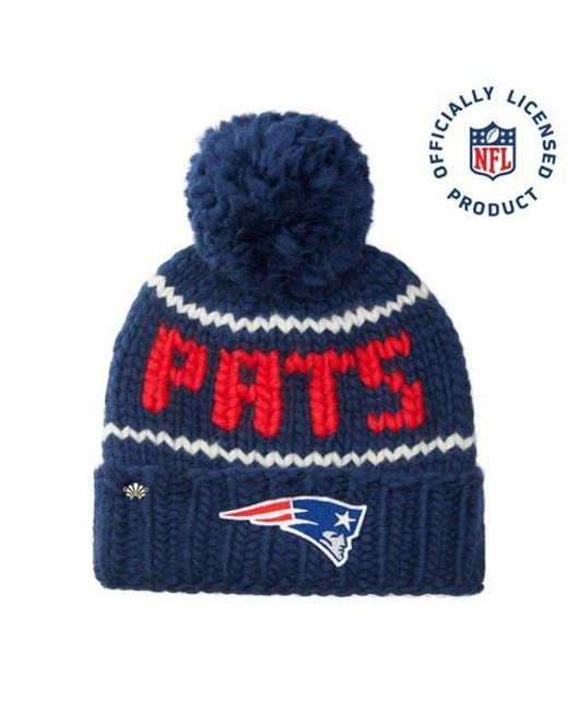 Lele Sadoughi Blue Pats Nfl Beanie With Yarn Pom Pom