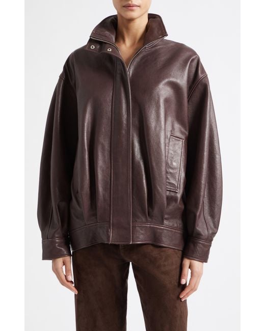 Arma Brown Paula Leather Bomber Jacket