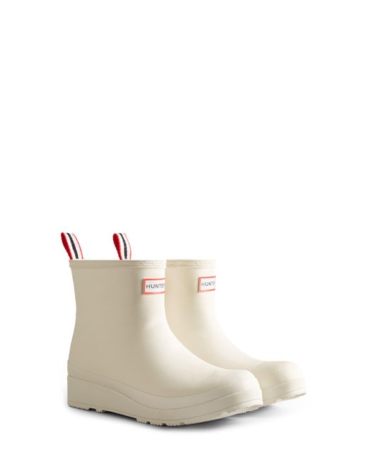 HUNTER Play Short Faux Shearling Lined Waterproof Rain Boot in White Lyst