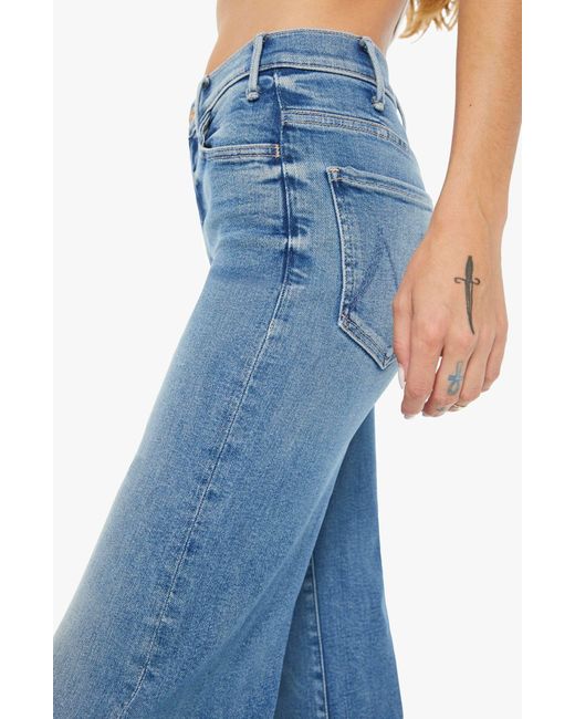 Mother Blue Hustler Roller Sneak Flare Jeans