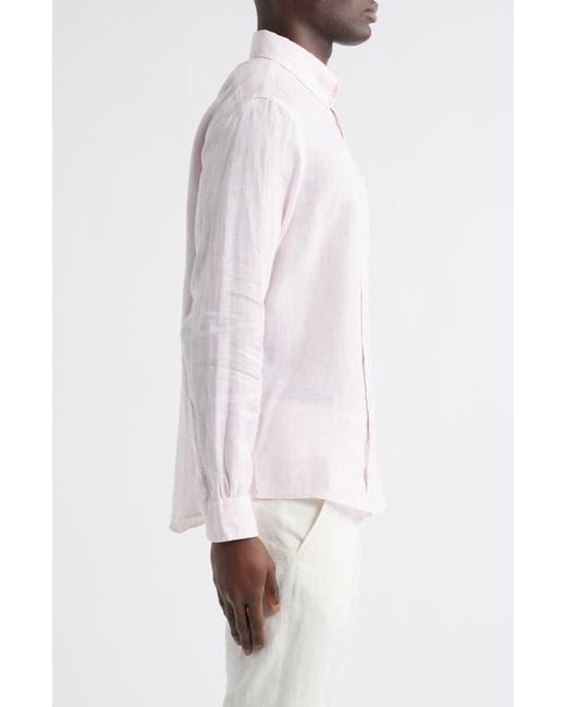 Brooks Brothers Pink Regular Fit Linen Button-Down Shirt for men
