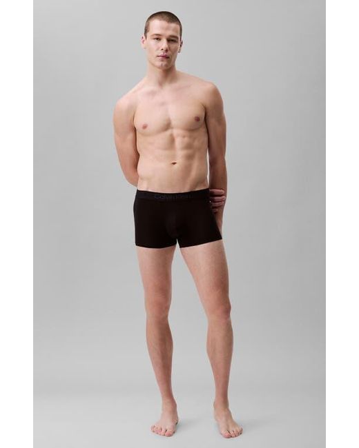 Calvin Klein Black 3-Pack Stretch Modal Trunks for men