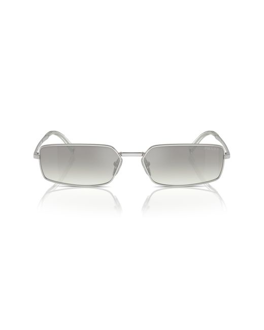 Prada Metallic 59mm Rectangular Sunglasses for men