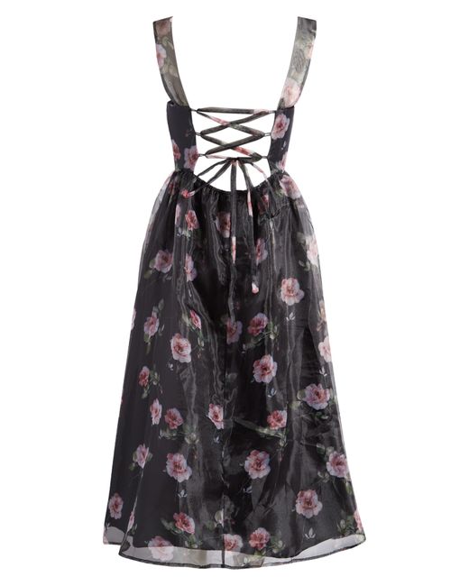 Lulus Black Floral Midi Dress
