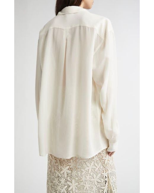 Totême  White Classic Crepe Button-Up Shirt