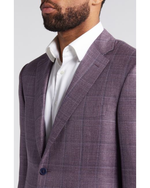 Canali Purple Siena Regular Fit Plaid Sport Coat for men