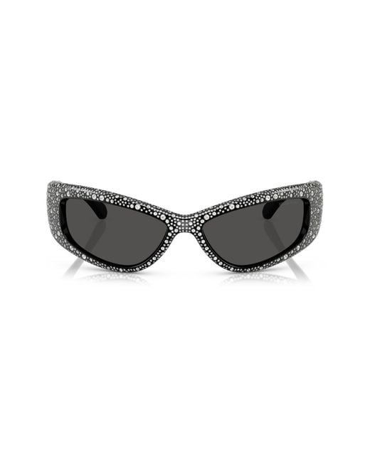 Swarovski Black 60Mm Irregular Sunglasses for men