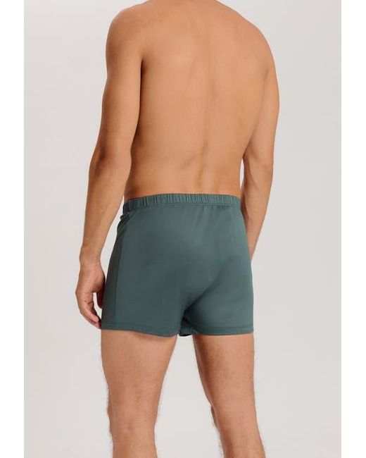 Hanro Green Cotton Sporty Button Fly Cotton Boxer for men