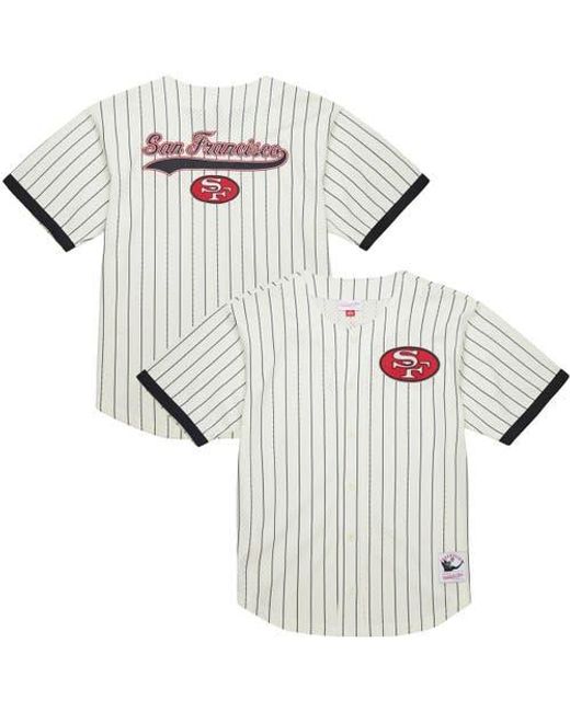 Mitchell & Ness White San Francisco 49Ers Final Seconds Vintage Logo Mesh Button-Up Shirt for men