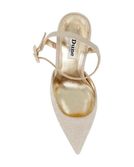 Dune White Channel Ankle Strap Pointed Toe Pump