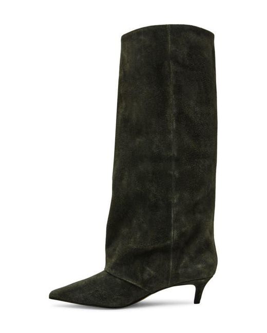 Steve Madden Black Luca Kitten Heel Knee High Boot