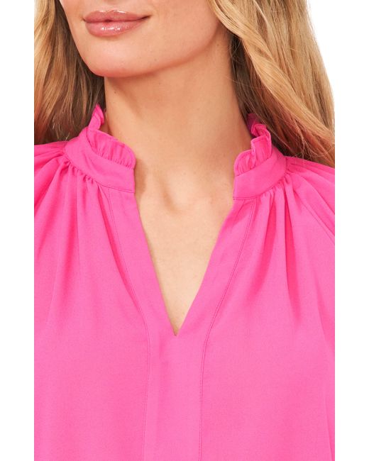 Cece Pink Raglan Sleeve Popover Top