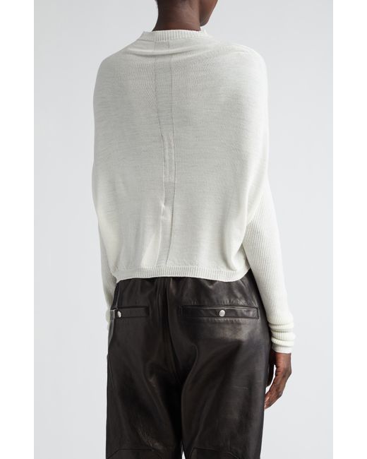 Rick Owens White Crater Cashmere Sweater