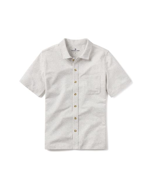 The Normal Brand White Puremeso Solid Short Sleeve Knit Button-up Shirt for men