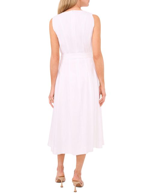 Halogen® Pink Halogen(r) Belted Linen Blend A-line Dress