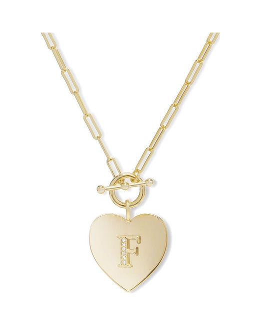 Melinda Maria Metallic Love Letters Initial Heart Medallion Necklace
