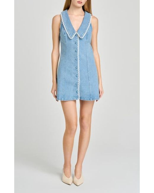 wayf denim dress Vestido Mini de Mezclilla Raven Stretch - Deslavado Oscuro