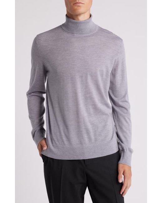 Theory Merino Wool Blend Turtleneck Sweater in Gray for Men Lyst