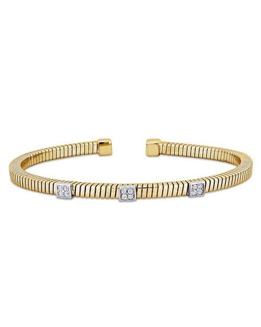 Julianna B Metallic 3/8 Ctw Cubic Zirconia Station Bangle Bracelet