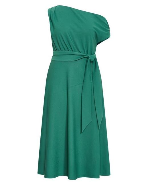 City Chic Women's Green Kate One-Shoulder Crepe Midi Dress