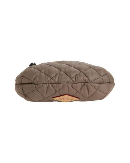 MZ Wallace Brown Mini Crosby Sienna Quilted Nylon Shoulder Bag