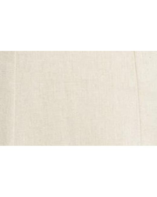 Charles Henry Natural Linen Blend Fit & Flare Dress