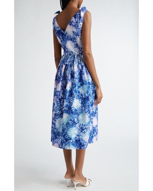 Busayo Funbi Tie Dye Cotton Midi Wrap Dress in Blue | Lyst