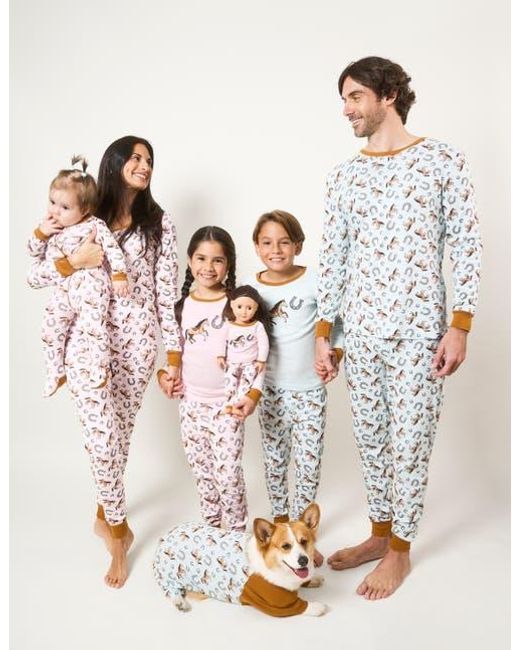 Leveret White Cotton Printed Matching Family Pajamas for men