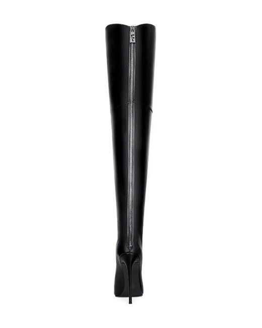 Femme LA Black The Scorpio Pointed Toe Thigh High Boot