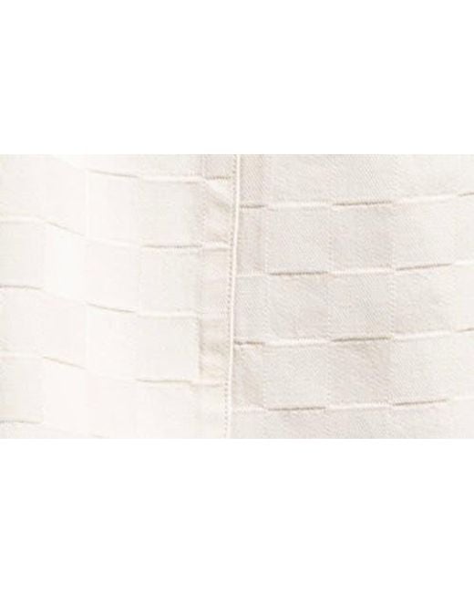 WEEKEND LOS ANGELES White Adoria Texture Long Sleeve Mini Shirtdress