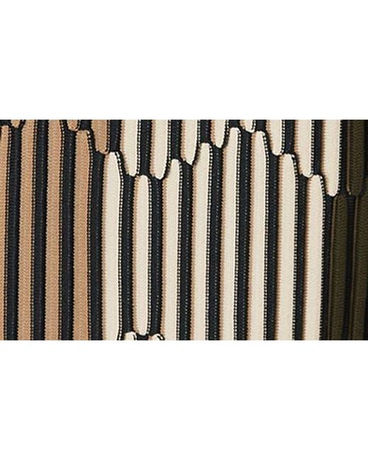 Reiss Black Andre Stripe Camp Shirt for men