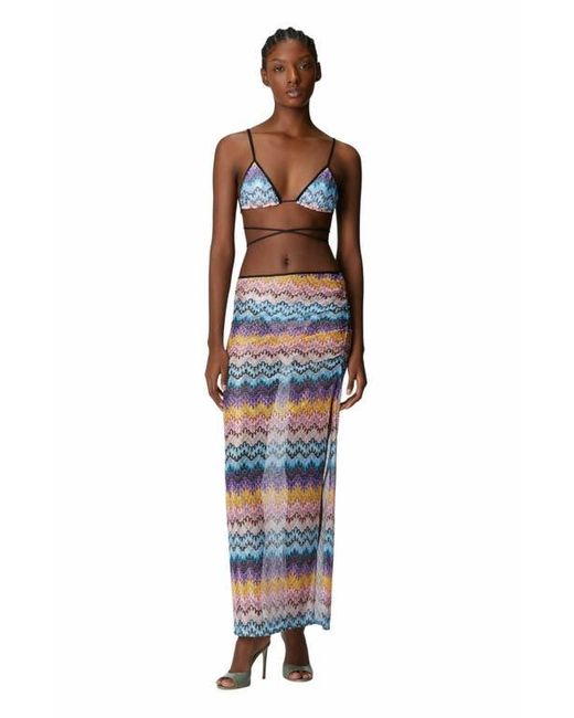 Missoni Multicolor Long Printed Lace Skirt With Zig Zag Pattern