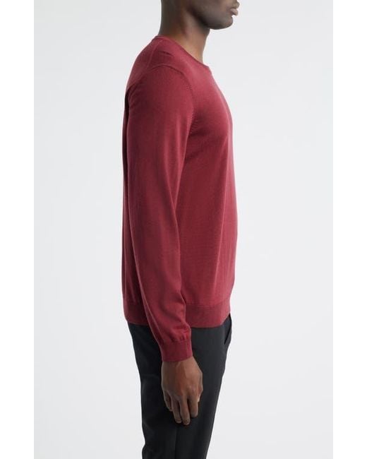 Boss Red Leno Virgin Wool Crewneck Sweater for men