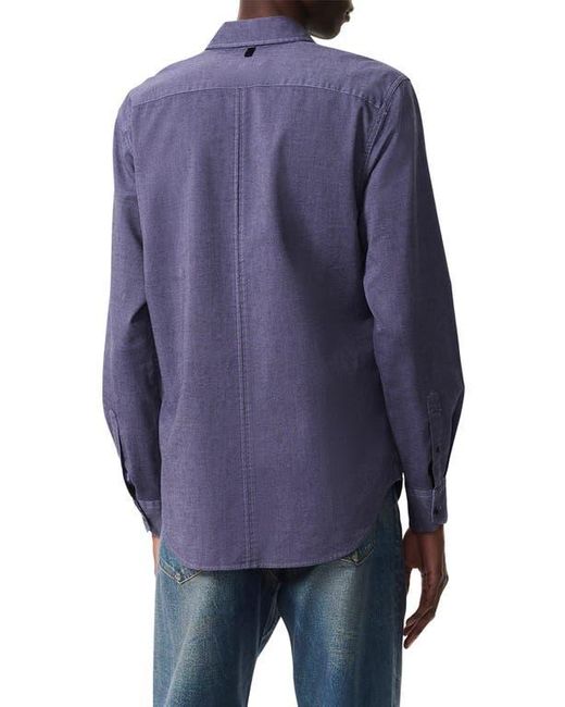 Rag & Bone Blue Tomlin Cotton Dobby Button-Up Shirt for men