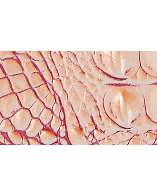 Brahmin Pink Cami Croc Embossed Leather Satchel