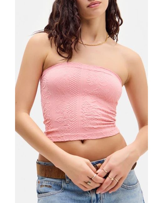BDG Pink Tapestry Crop Tube Top